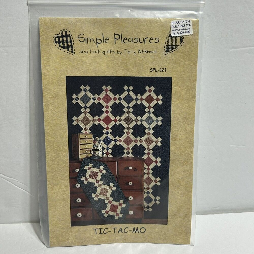 Simple Pleasures Shortcut Quilts Tic Tac Mo NEW Vintage Sewing Pattern